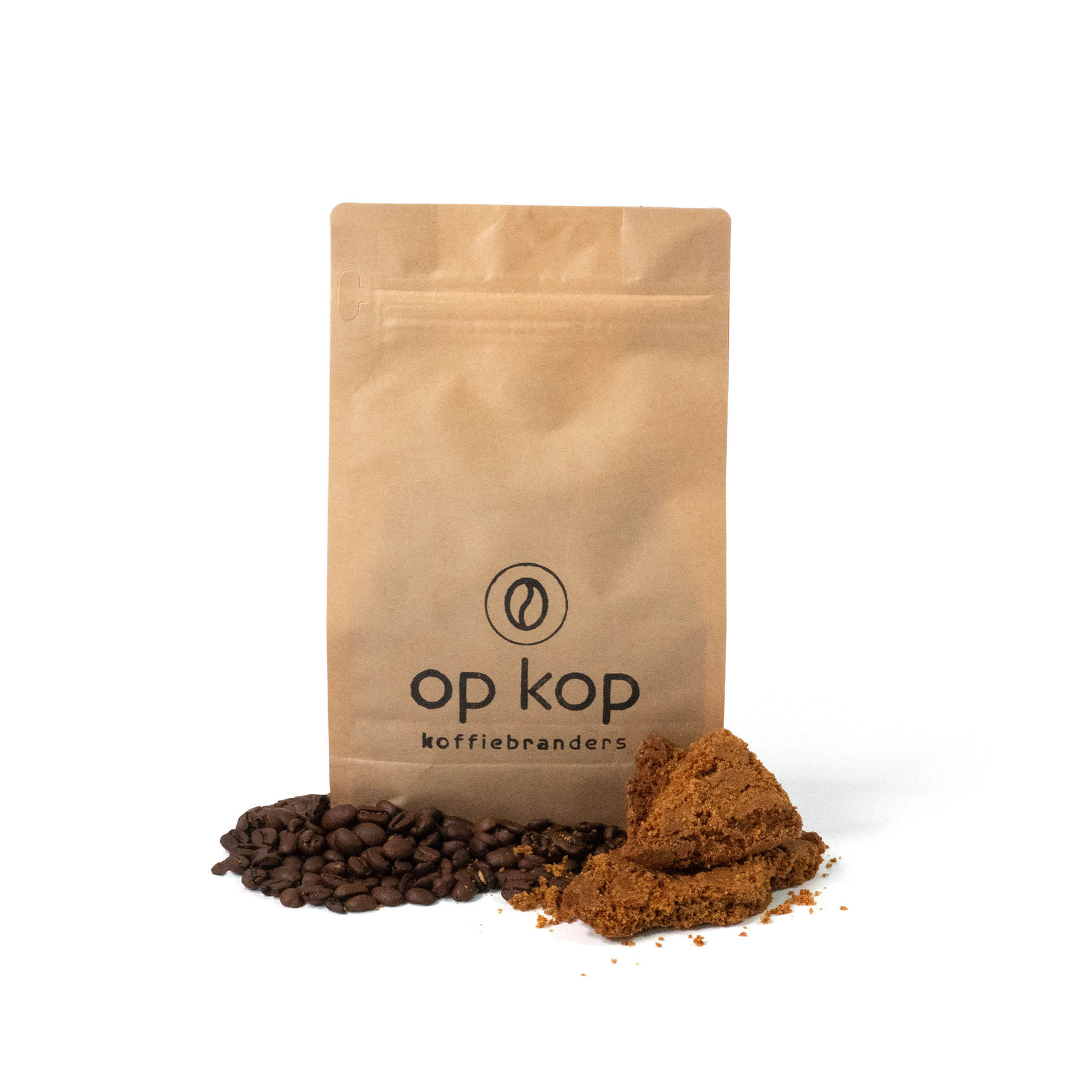 Zak - Bonen - Speculaas half afgesneden