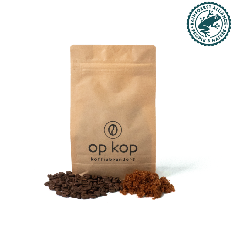 Zak koffiebonen - Bastardsuiker half afgesneden